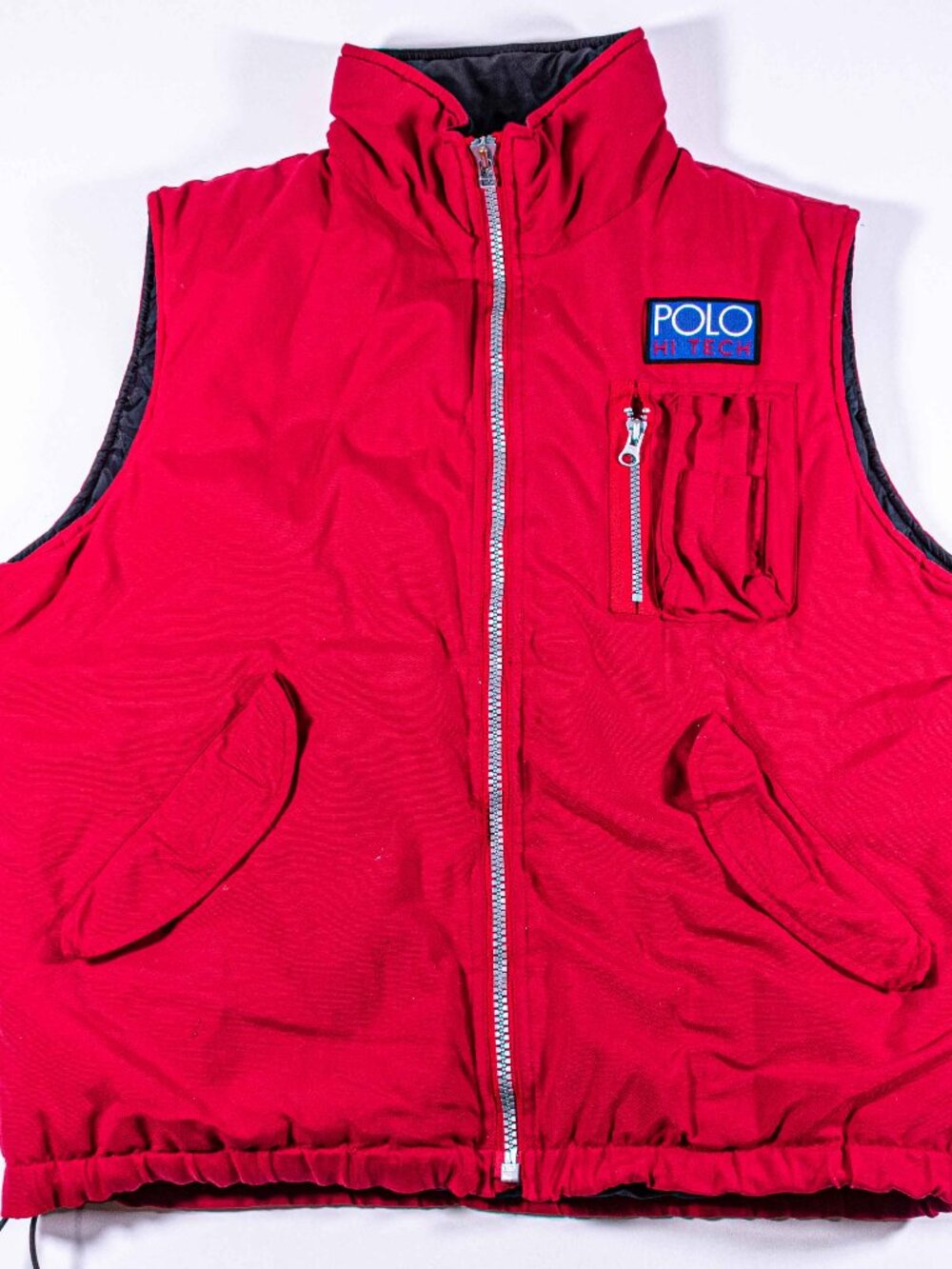 Vintage Polo Ralph Lauren Hi Tech Vest Medium Red Mens Nylon Ski Utility 90s RL